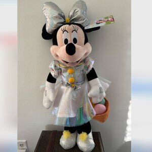 Disney Minnie Mouse Door Greeter Easter Silver Dress Egg Basket 24" Tall 2025